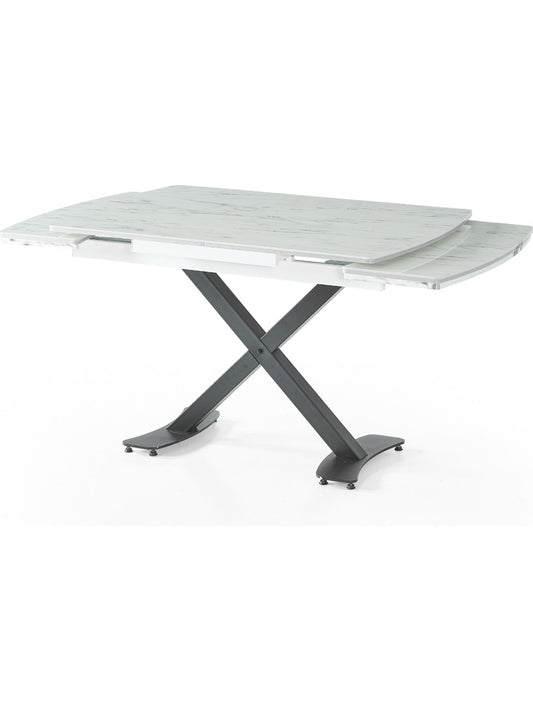 Açılabilir Traverten Yüzey X Masa