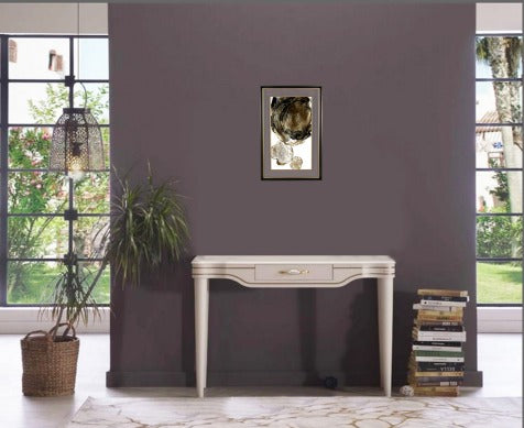 Cam Paspartulu Varaklı Cam Tablo 75x105 - El Yapımı Rölyef Dokulu Kabartmalı | Estela Design