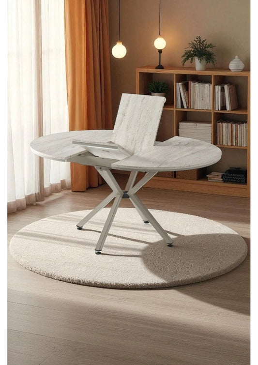 Açılabilir Traverten Yemek Masası Takımı