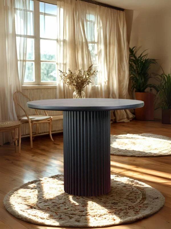 Estela Yuvarlak Ahşap Bohem Masa 100x100