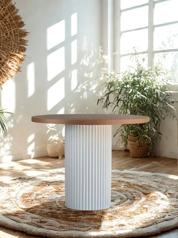 Estela Yuvarlak Ahşap Bohem Masa 100x100