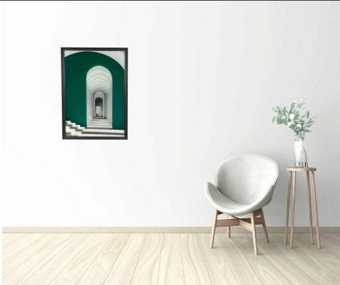 Cam Paspartulu Soyut Minimalist duvar Tablosu