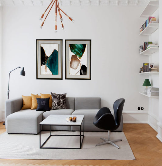 Cam Paspartulu, Varaklı Minimalist Tablo Takım