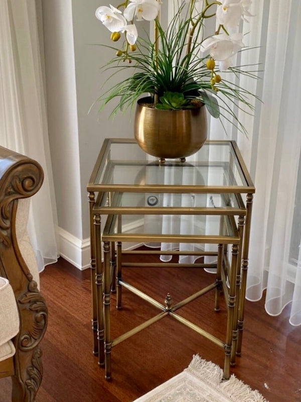 Torna Detaylı 3lü Kare X Zigon Sehpa - Modern Salon Sehpası | Estela Design