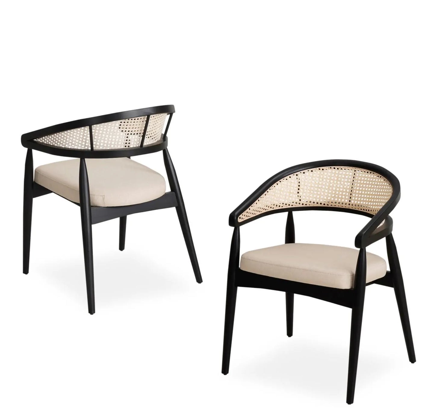 Gazel Hazeranlı Ahşap Bohem Sandalye - Doğal Hasır Sandalye | Estela Design