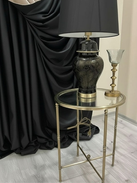 Torna Detaylı Pirinç Eskitme X Yan Sehpa