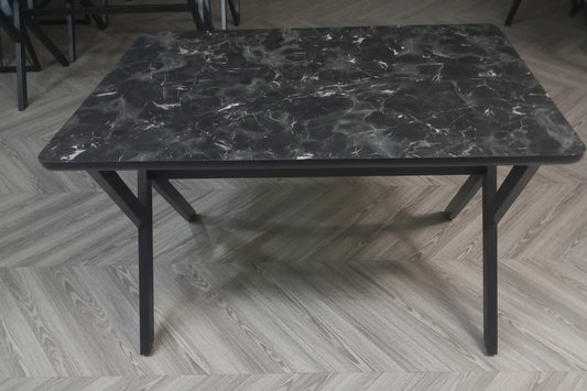Glossmax Parlak Mermer Desenli Sabit Masa 80x120