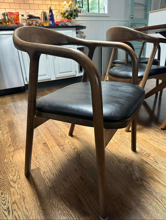 Zen Ahşap Yılan Deri Sandalye