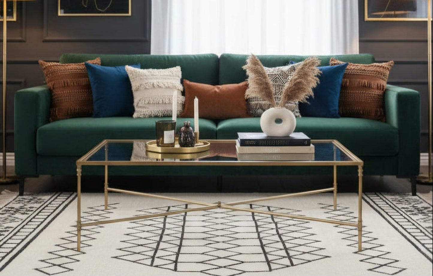 Torna Detaylı X Orta Sehpa/80×120 Gold Kaplama