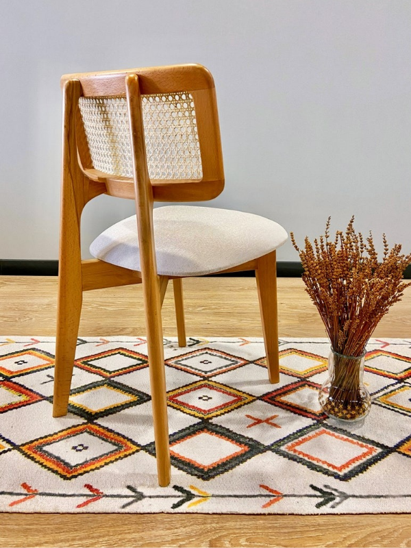 Zion Hazeranlı Orijinal Hasır Sandalye - Masif Ahşap Sandalye | Estela Design