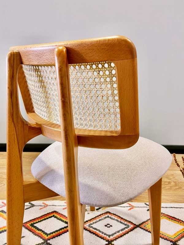 Zion Hazeranlı Orijinal Hasır Sandalye - Masif Ahşap Sandalye | Estela Design