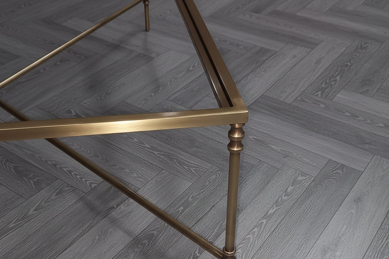 Torna Detaylı X Orta Sehpa/80×120 Gold Kaplama