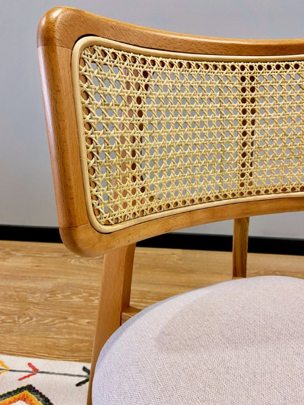 Zion Hazeranlı Orijinal Hasır Sandalye - Masif Ahşap Sandalye | Estela Design