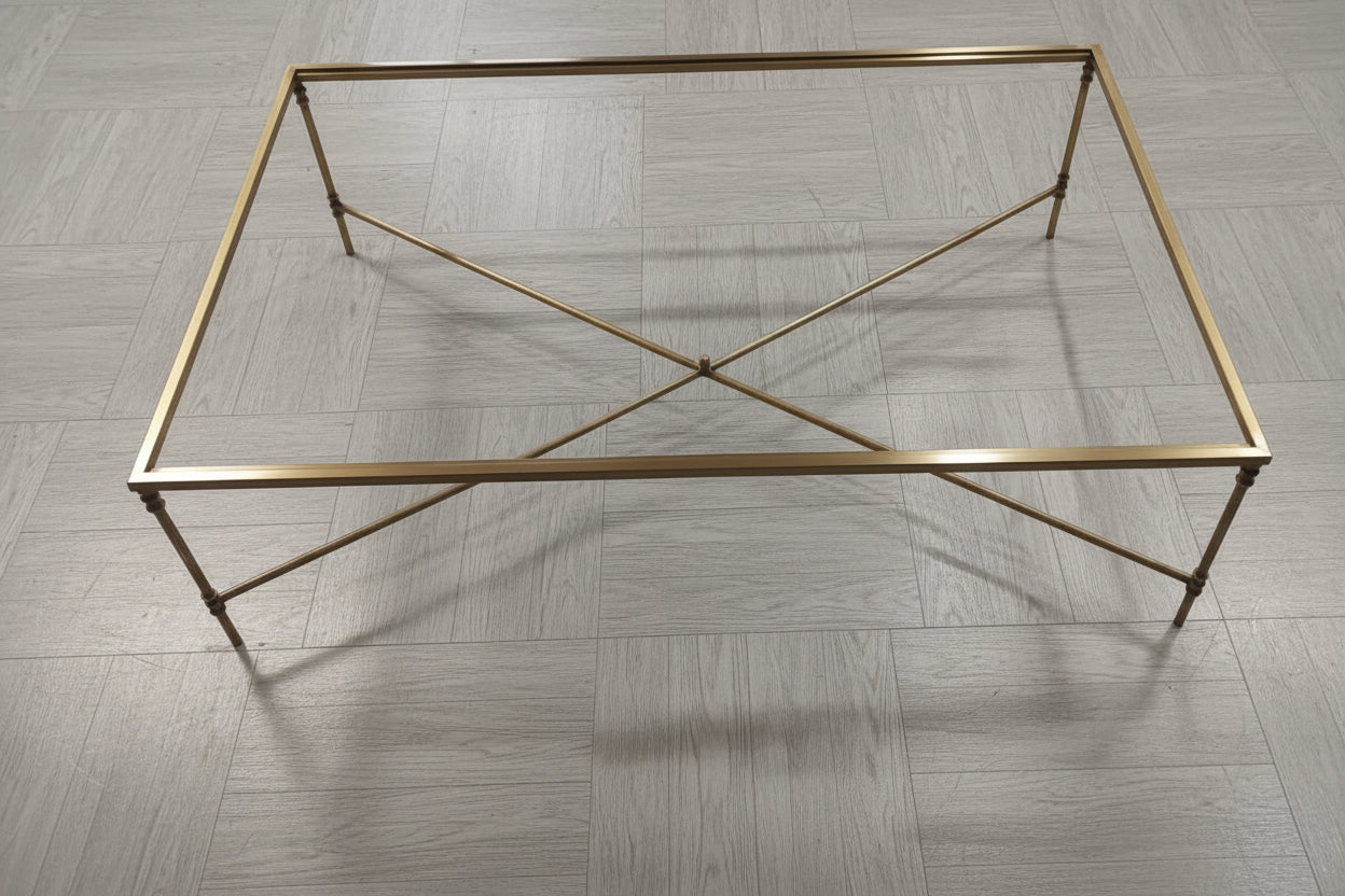 Torna Detaylı X Orta Sehpa/80×120 Gold Kaplama