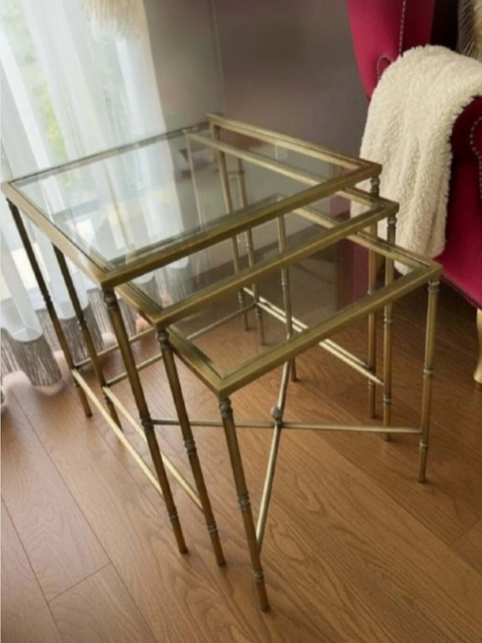 Torna Detaylı 3lü Kare X Zigon Sehpa - Modern Salon Sehpası | Estela Design