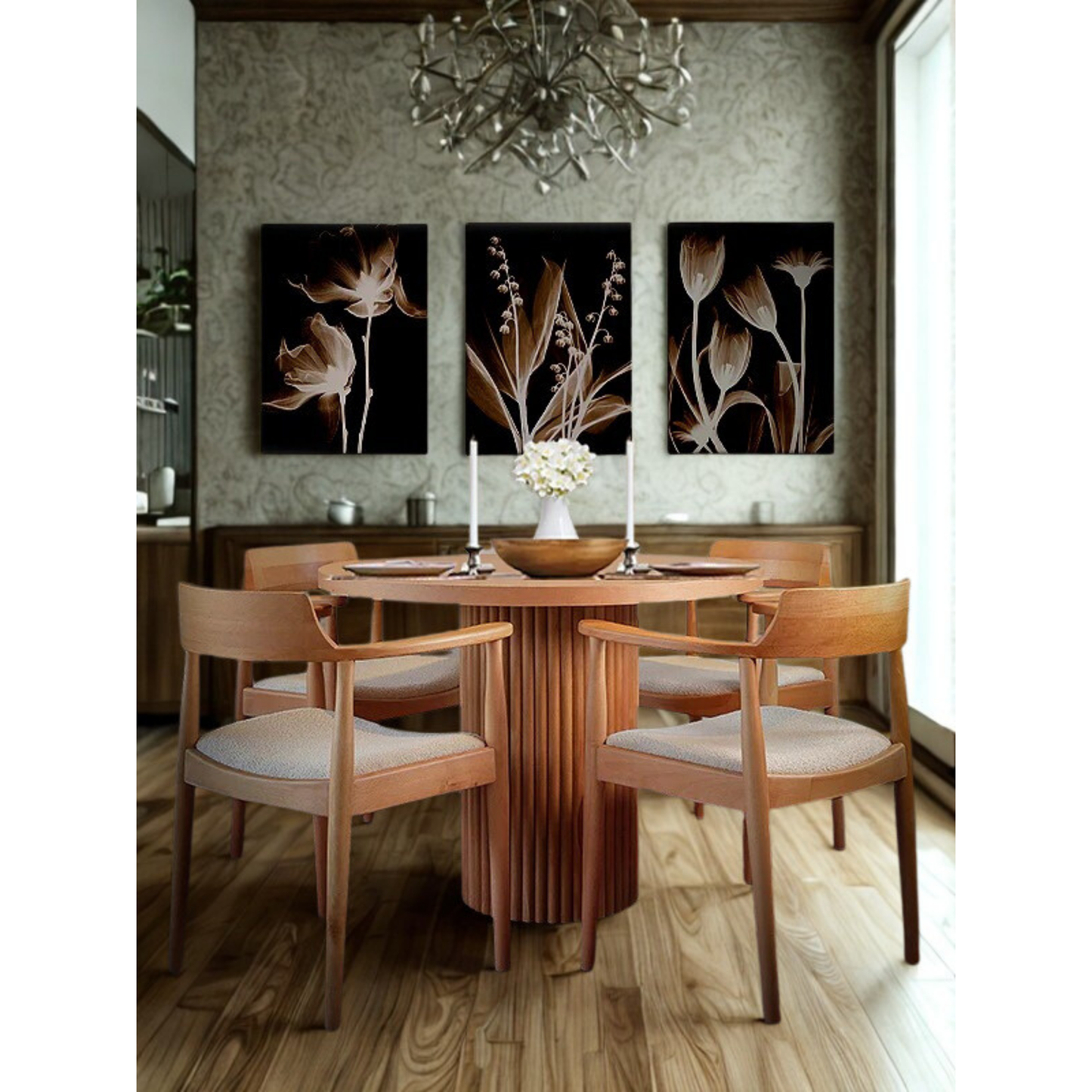 Bella Ahşap Kollu Sandalye - Modern Yemek Masası Sandalyesi | Estela Design