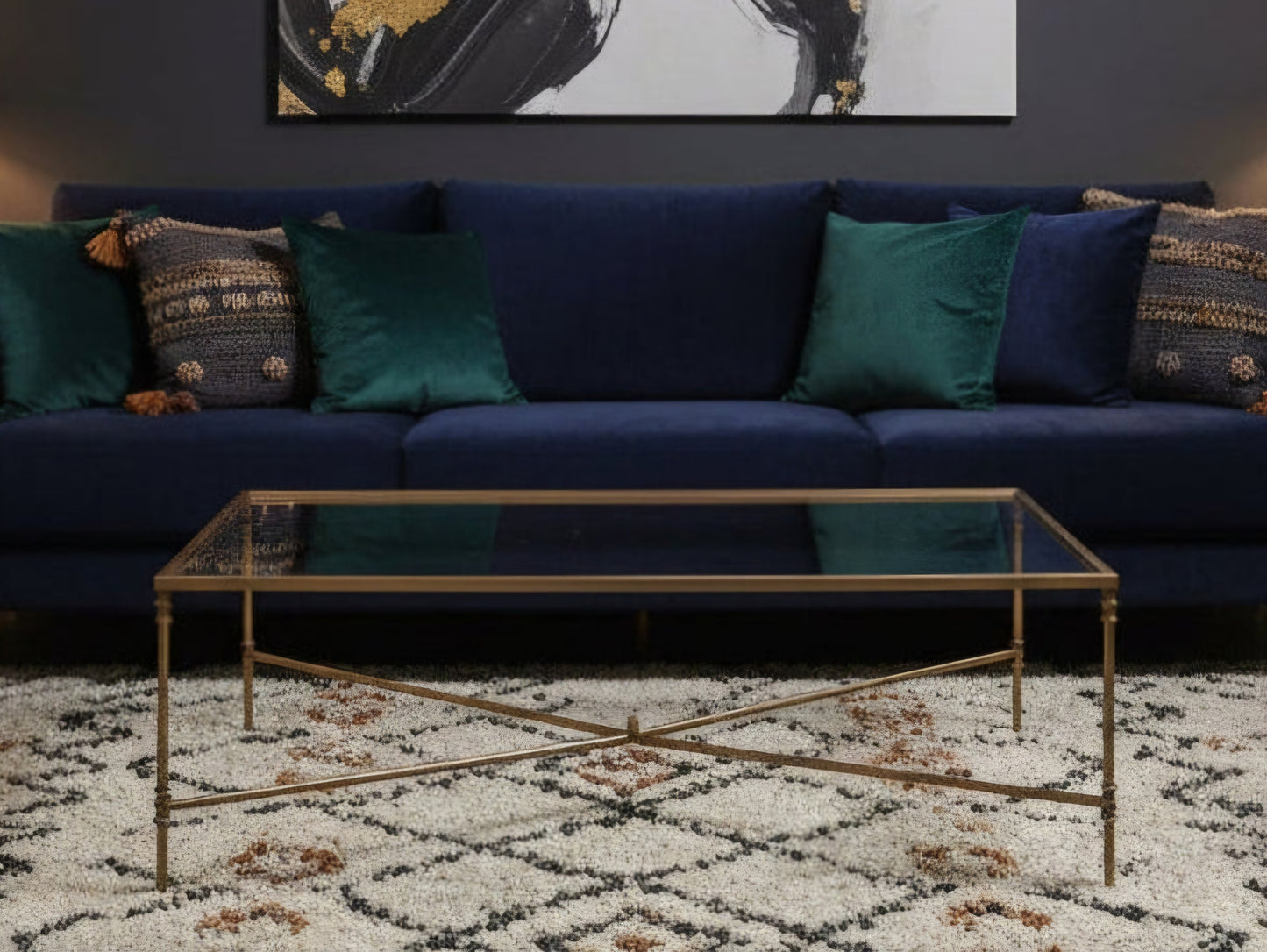 Torna Detaylı X Orta Sehpa/80×120 Gold Kaplama
