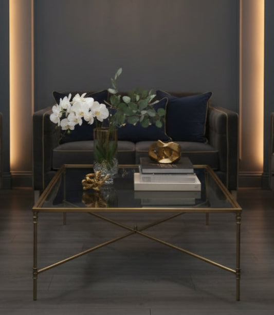 Torna Detaylı X Orta Sehpa/80×120 Gold Kaplama