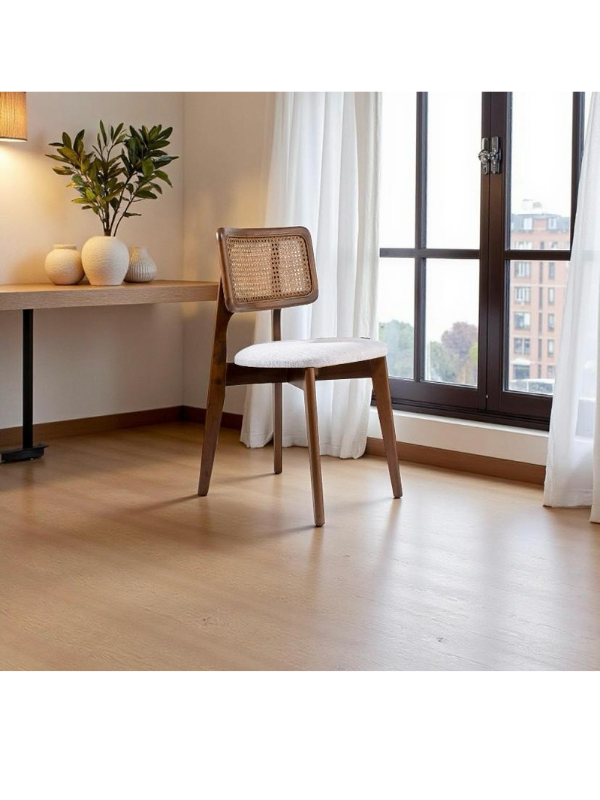 Zion Hazeranlı Orijinal Hasır Sandalye - Masif Ahşap Sandalye | Estela Design