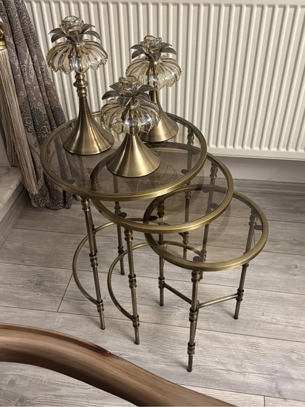 Torna Detaylı X Zigon Sehpa - Lüks Salon Sehpası | Estela Design