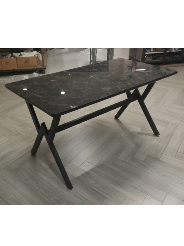 Glossmax Parlak Mermer Desenli Sabit Masa 80x120