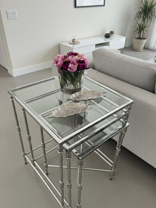 Torna Detaylı 3lü Kare X Zigon Sehpa - Modern Salon Sehpası | Estela Design